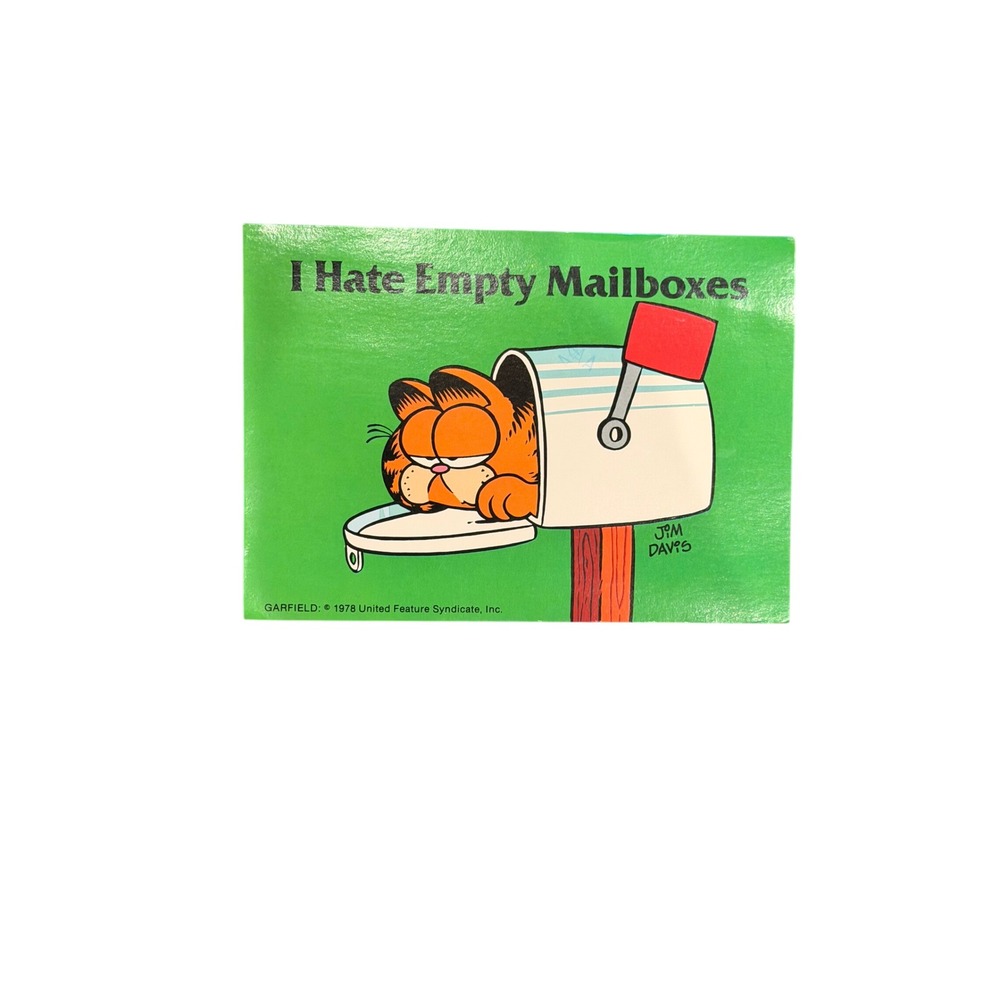 Vintage 1984 Garfield I Hate Empty Mailboxes Postcard Jim Davis Argus Comic 80s